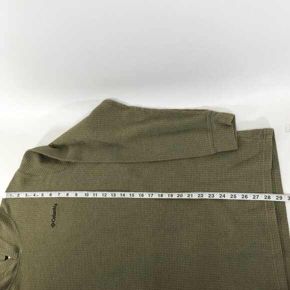 Columbia Pine Peak Waffle Hoodie Men's XL Olive Pullover Knit Winter Outdoor - Picture 8 of 10